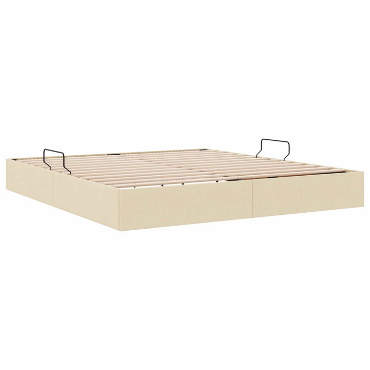 Ottoman Sengestel med opbevaring Creme 160 x 200 cm Stof