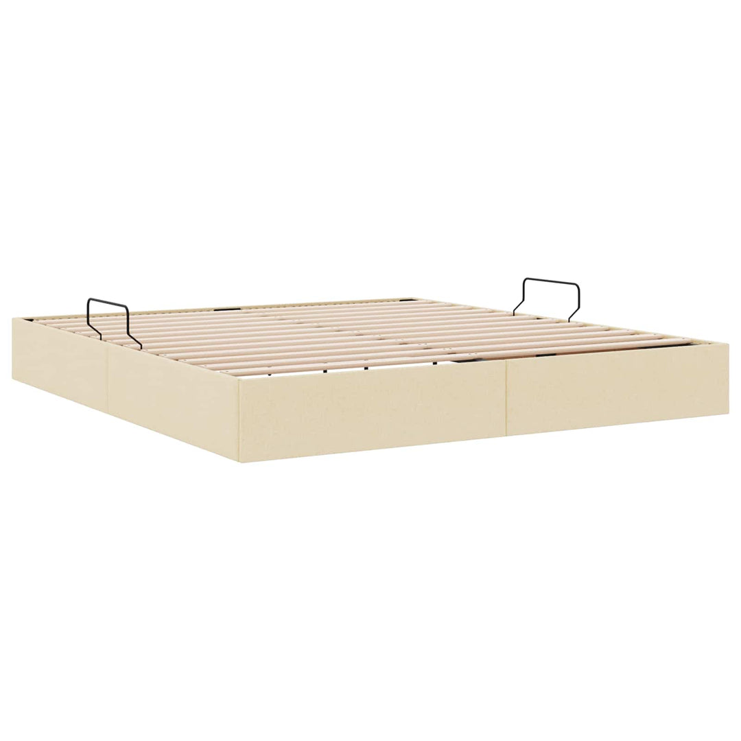 Ottoman Sengestel med opbevaring Creme 160 x 200 cm Stof
