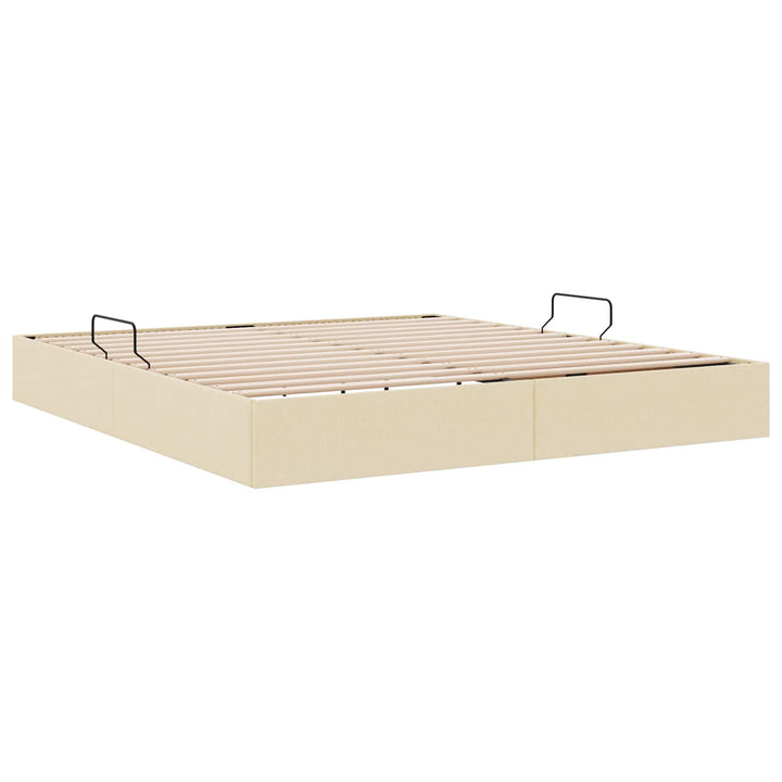 Ottoman Sengestel med opbevaring Creme 160 x 200 cm Stof