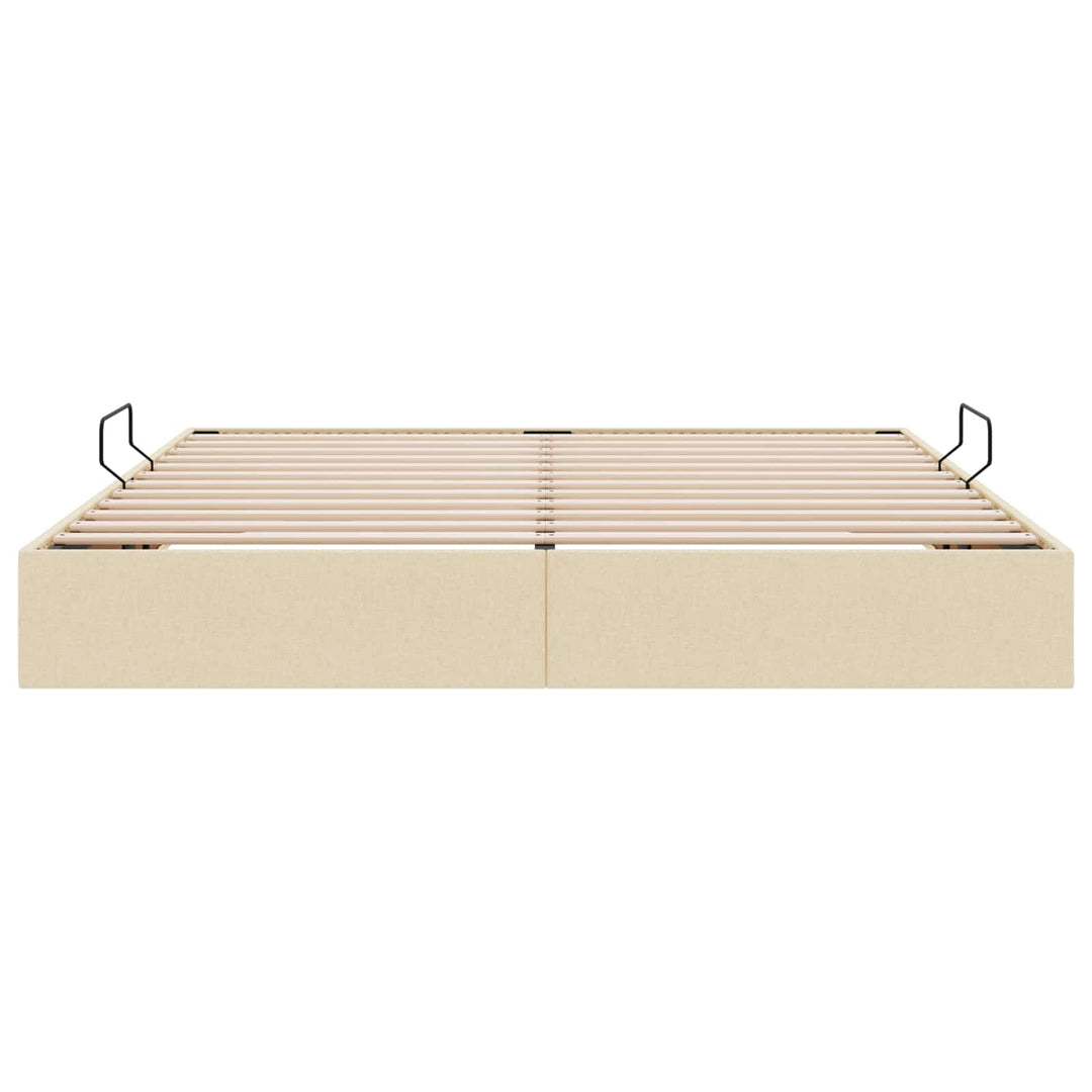 Ottoman Sengestel med opbevaring Creme 160 x 200 cm Stof
