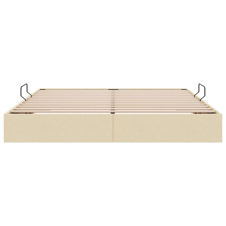 Ottoman Sengestel med opbevaring Creme 160 x 200 cm Stof