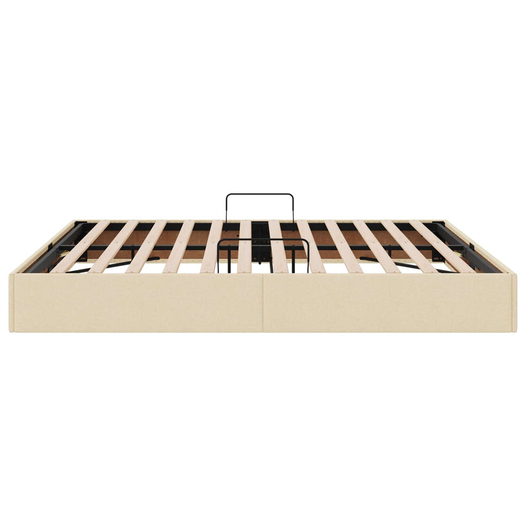Ottoman Sengestel med opbevaring Creme 160 x 200 cm Stof