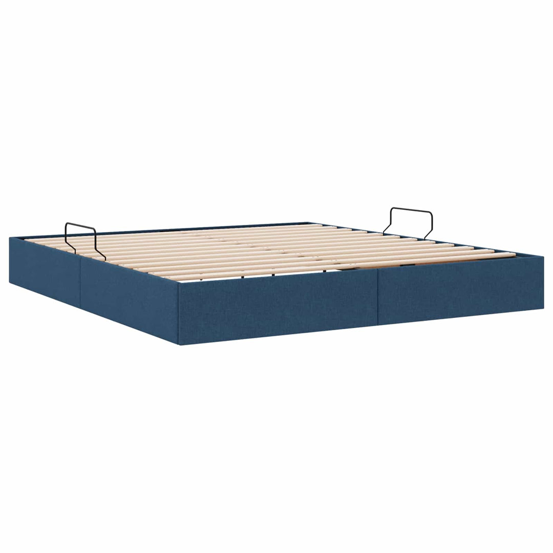 Ottoman Sengestel med opbevaring Blå 160 x 200 cm Stof