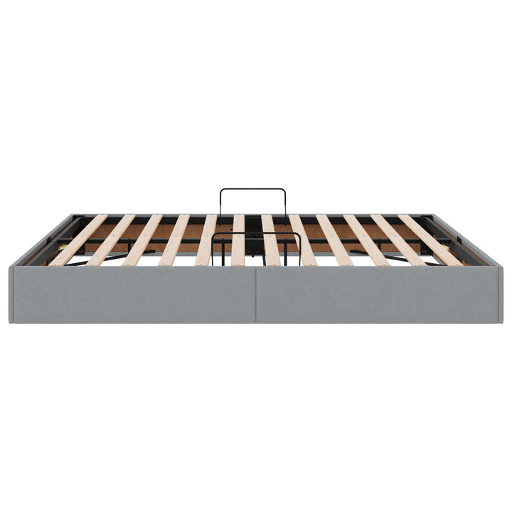 Ottoman Sengestel med opbevaring Lysegrå 180 x 200 cm Stof