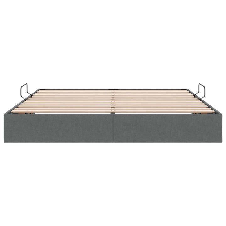 Ottoman Sengestel med opbevaring Mørkegrå 180 x 200 cm Stof