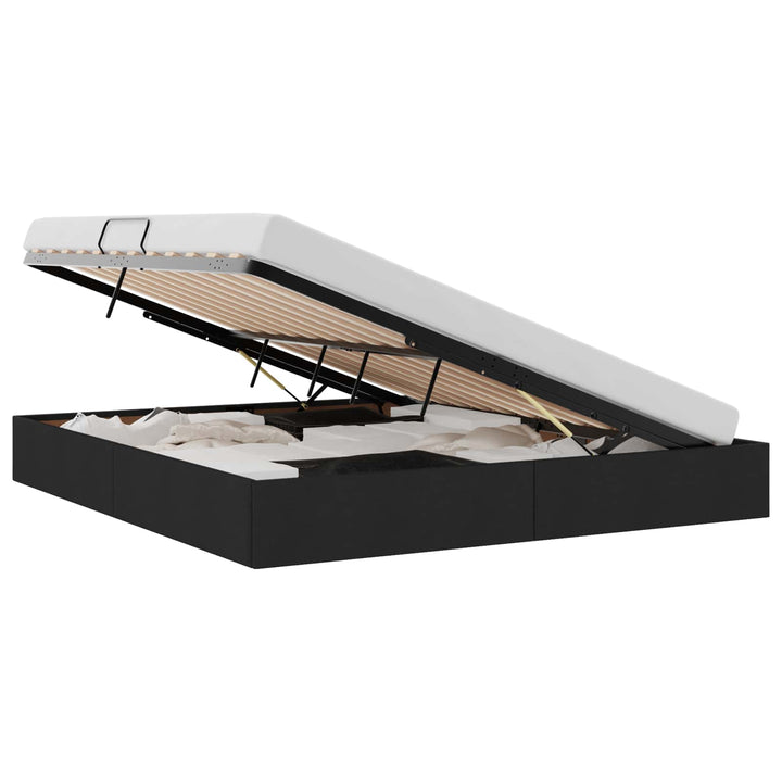 Ottoman Sengestel med opbevaring Sort 180 x 200 cm Stof