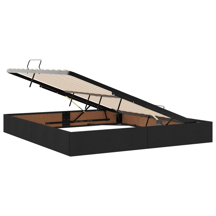 Ottoman Sengestel med opbevaring Sort 180 x 200 cm Stof