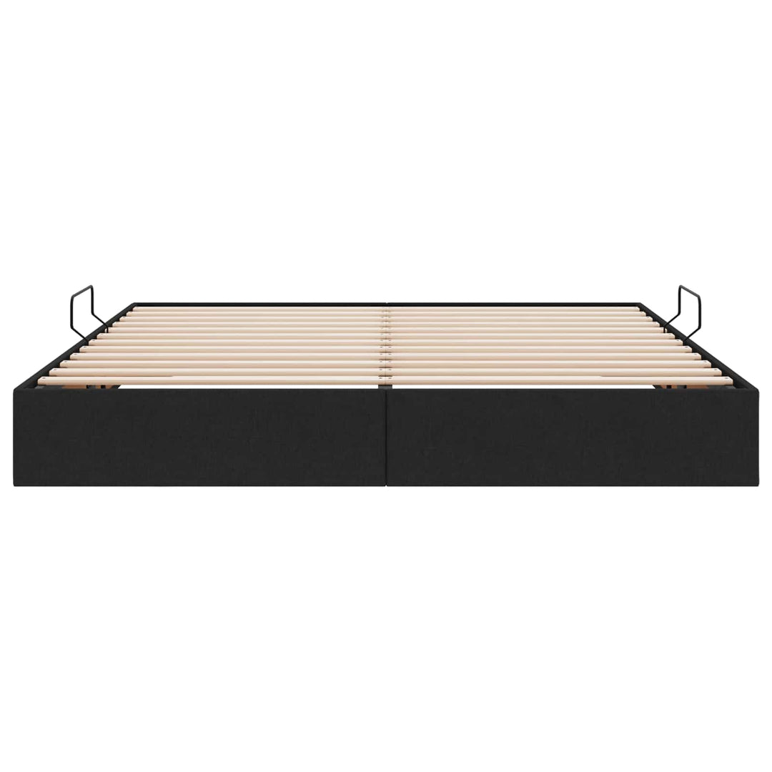 Ottoman Sengestel med opbevaring Sort 180 x 200 cm Stof