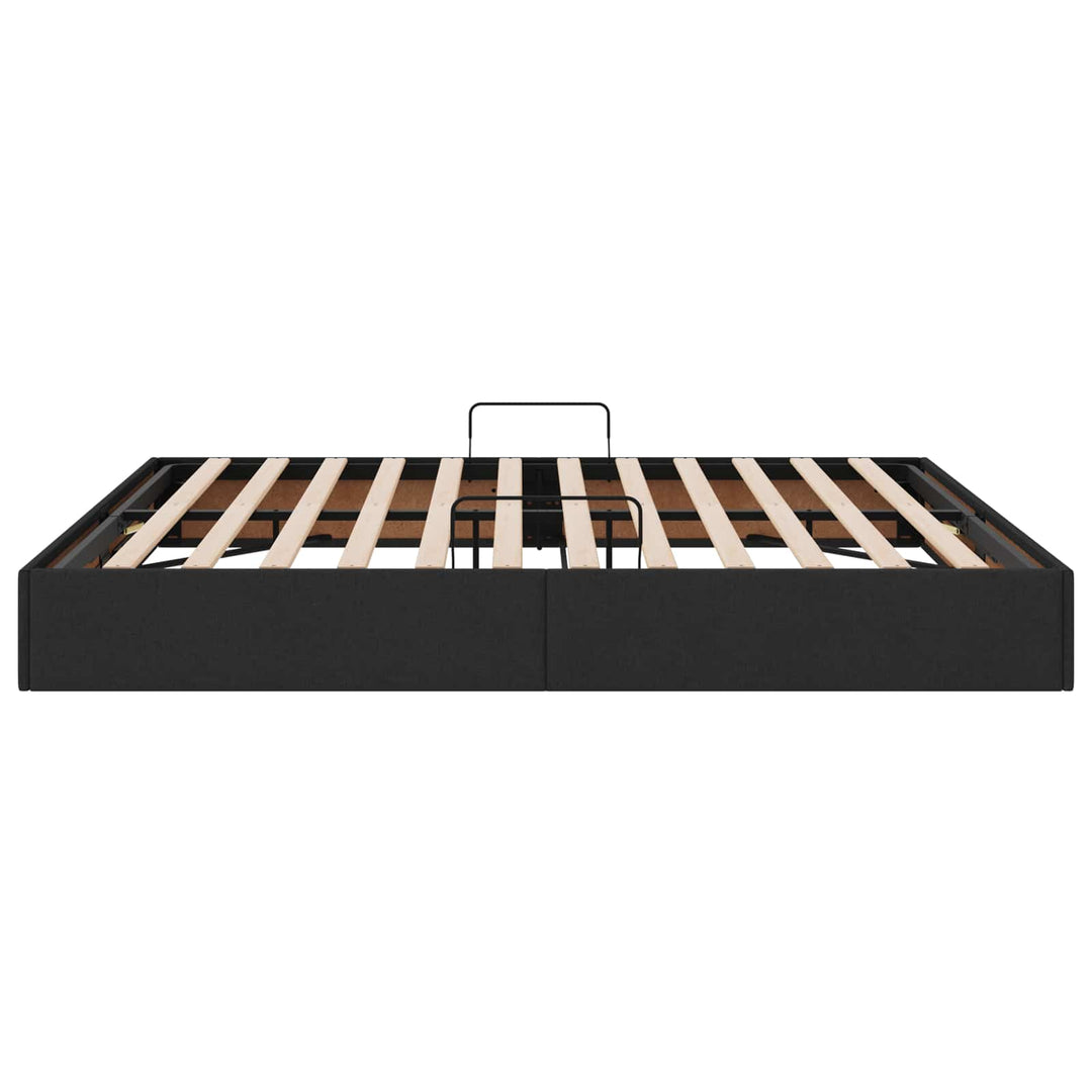 Ottoman Sengestel med opbevaring Sort 180 x 200 cm Stof