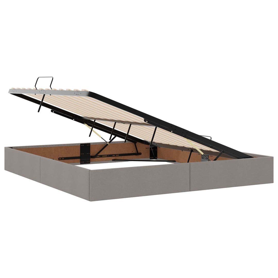 Ottoman Sengestel med opbevaring Gråbrun 180 x 200 cm Stof