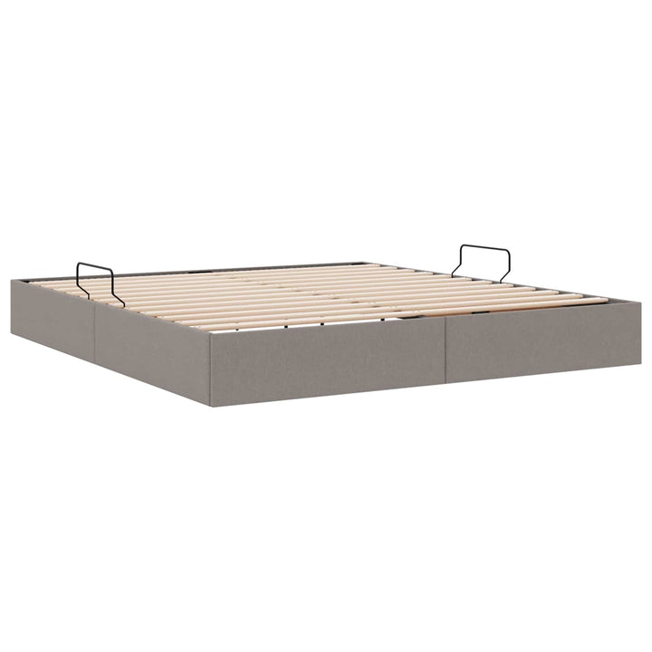 Ottoman Sengestel med opbevaring Gråbrun 180 x 200 cm Stof
