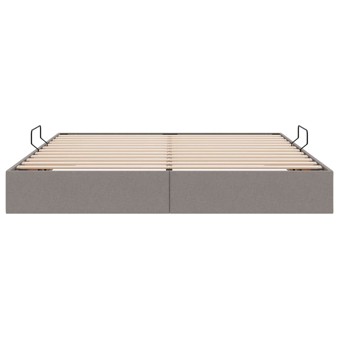 Ottoman Sengestel med opbevaring Gråbrun 180 x 200 cm Stof