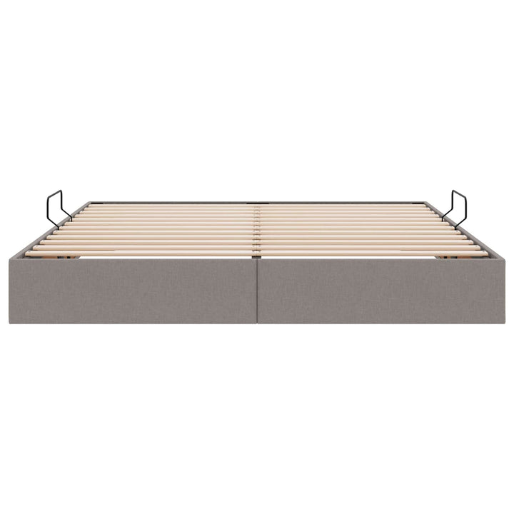 Ottoman Sengestel med opbevaring Gråbrun 180 x 200 cm Stof