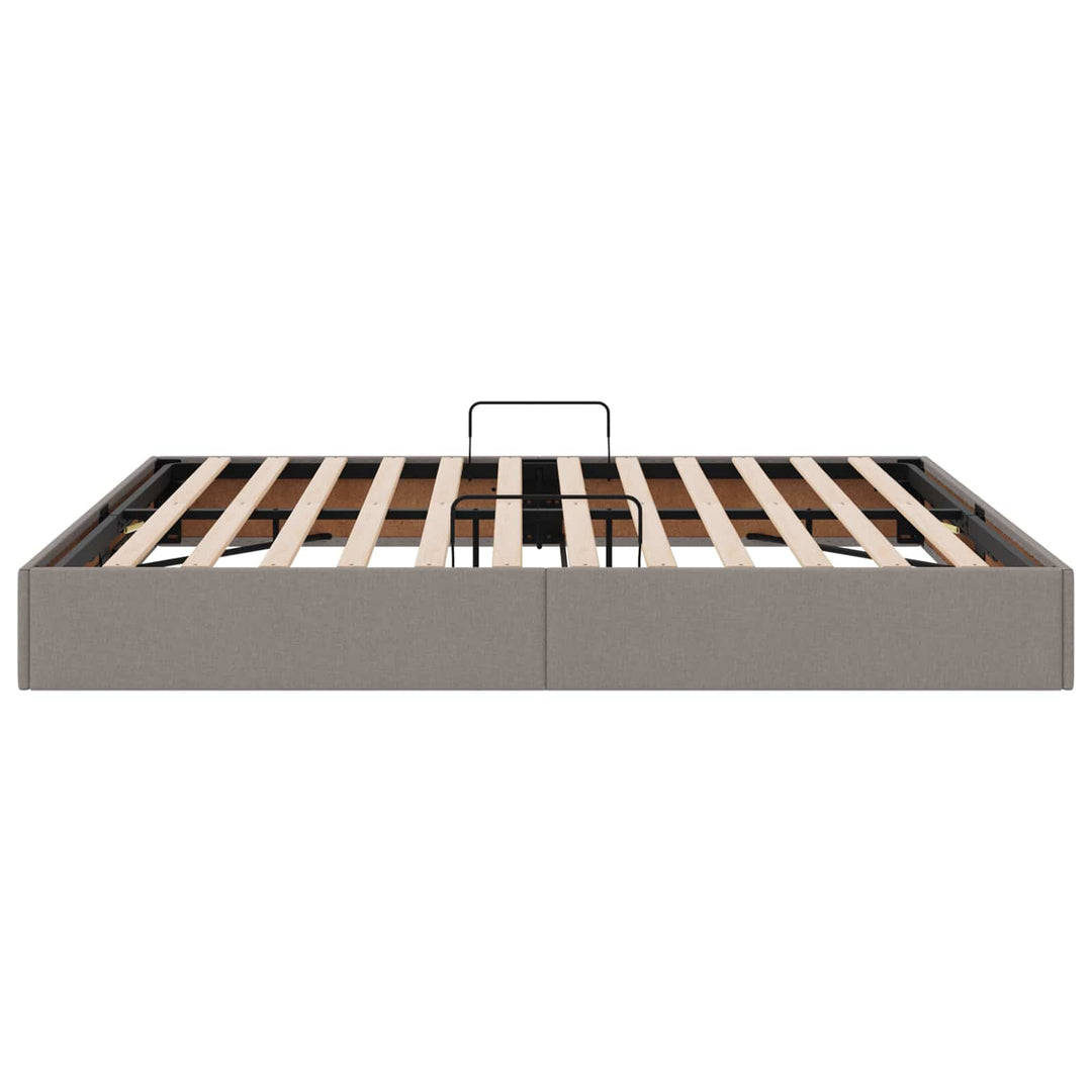 Ottoman Sengestel med opbevaring Gråbrun 180 x 200 cm Stof