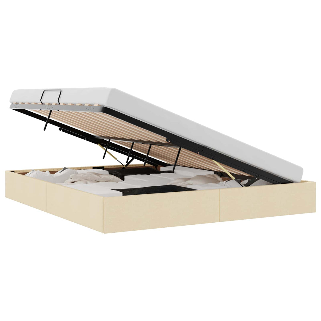 Ottoman Sengestel med opbevaring Creme 180 x 200 cm Stof