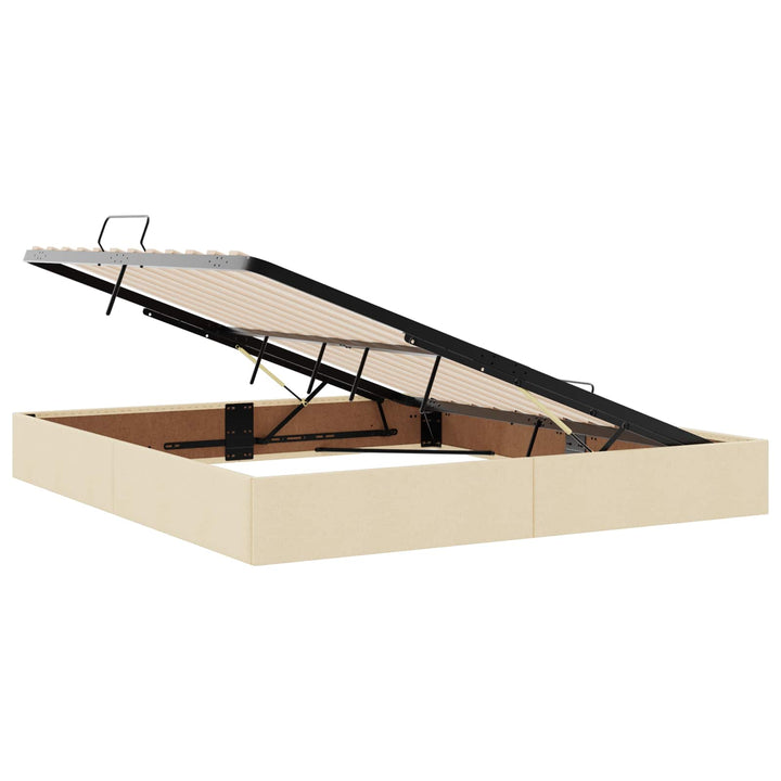 Ottoman Sengestel med opbevaring Creme 180 x 200 cm Stof