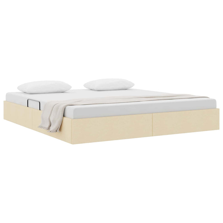 Ottoman Sengestel med opbevaring Creme 180 x 200 cm Stof