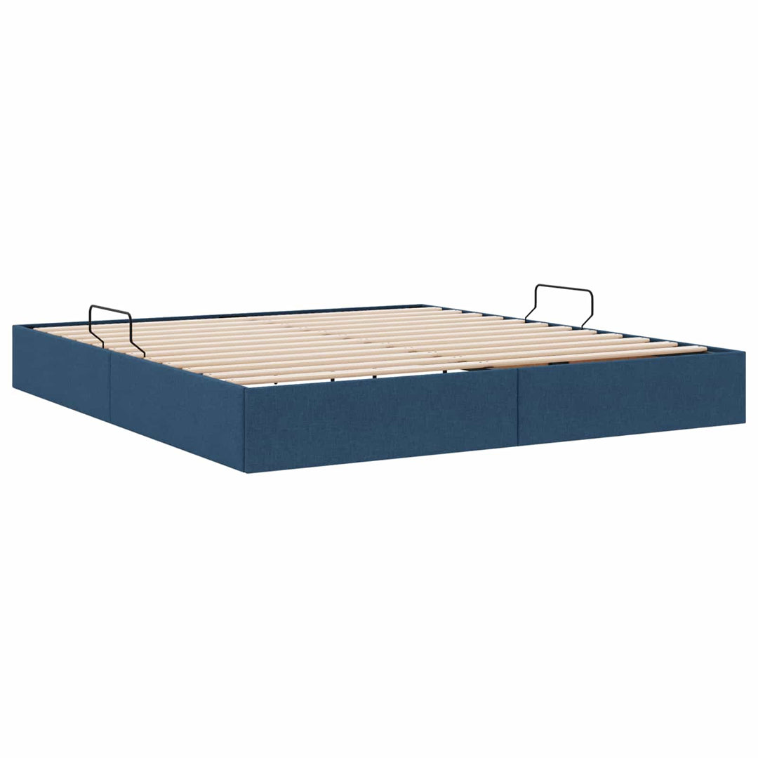 Ottoman Sengestel med opbevaring Blå 180 x 200 cm Stof