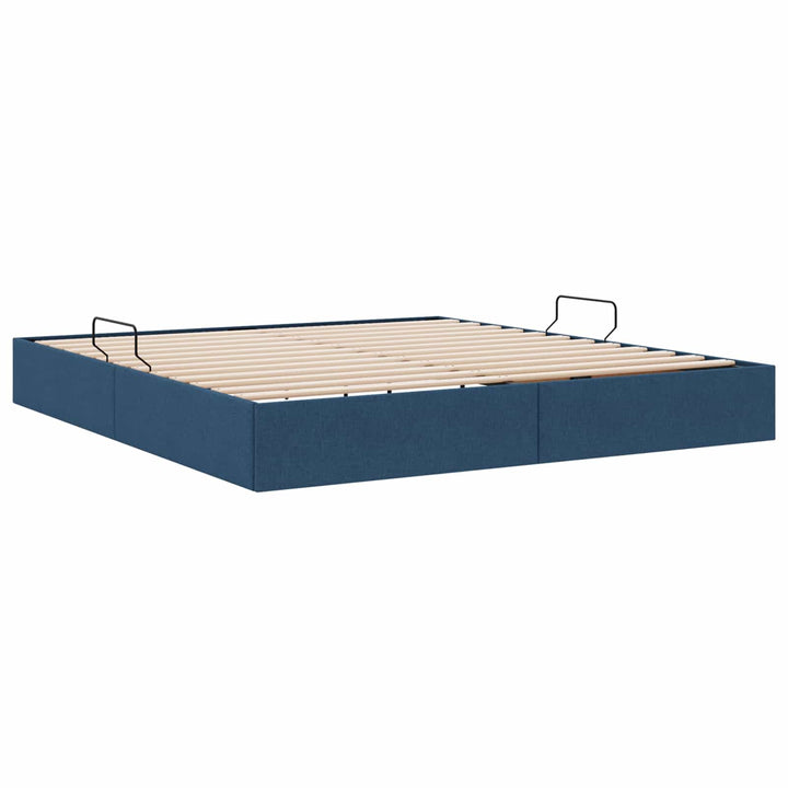 Ottoman Sengestel med opbevaring Blå 180 x 200 cm Stof