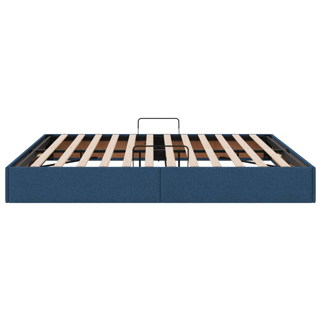 Ottoman Sengestel med opbevaring Blå 180 x 200 cm Stof