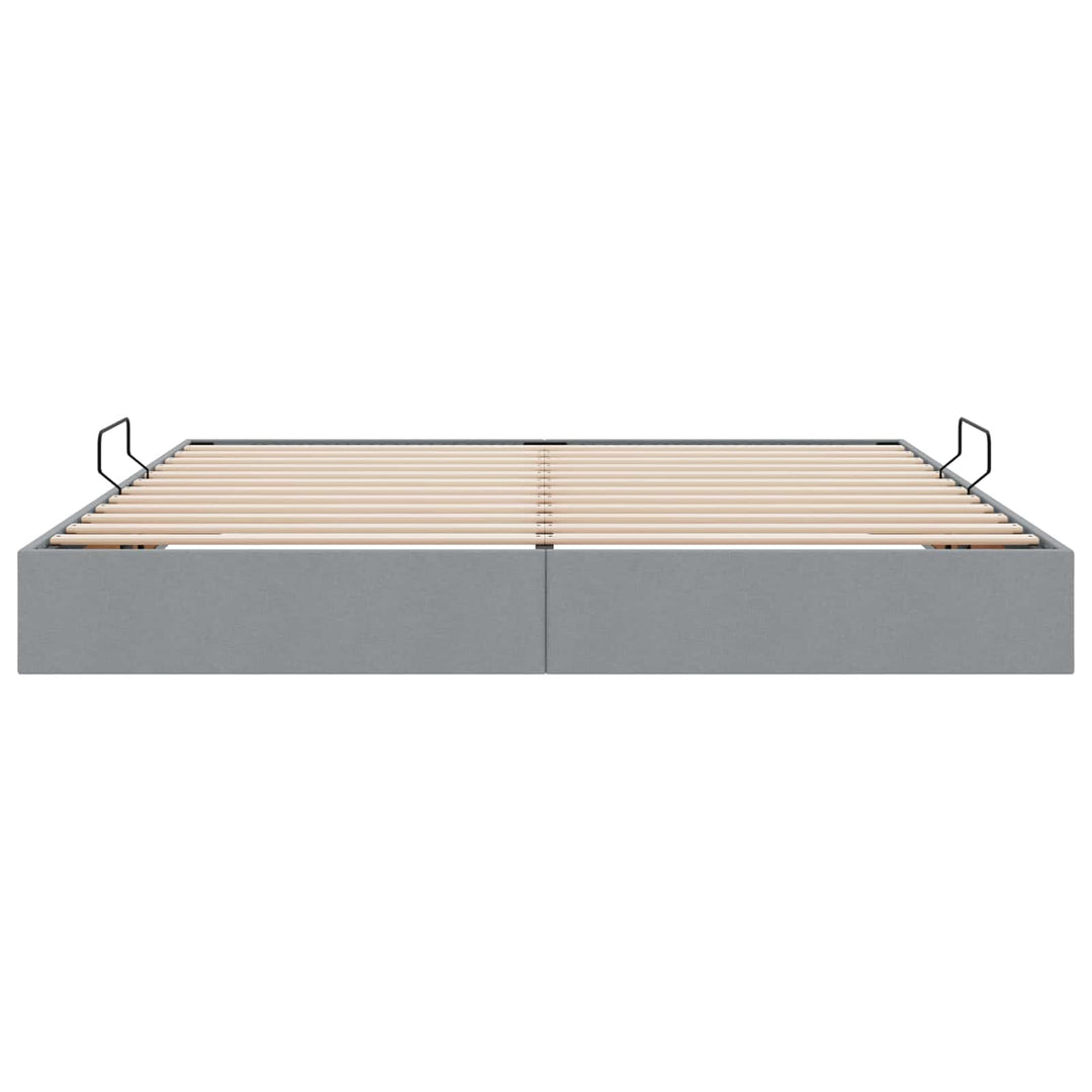 Ottoman Sengestel med opbevaring Lysegrå 200 x 200 cm Stof