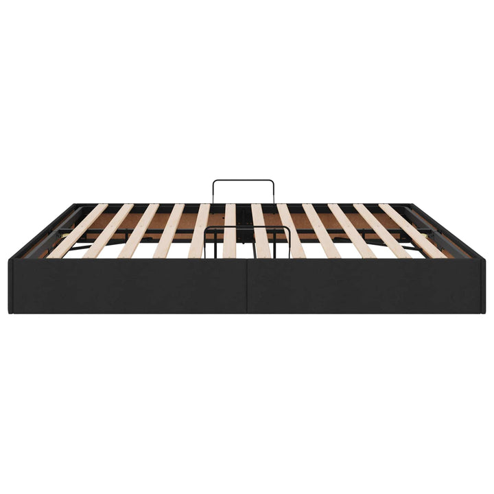 Ottoman Sengestel med opbevaring Sort 200 x 200 cm Stof