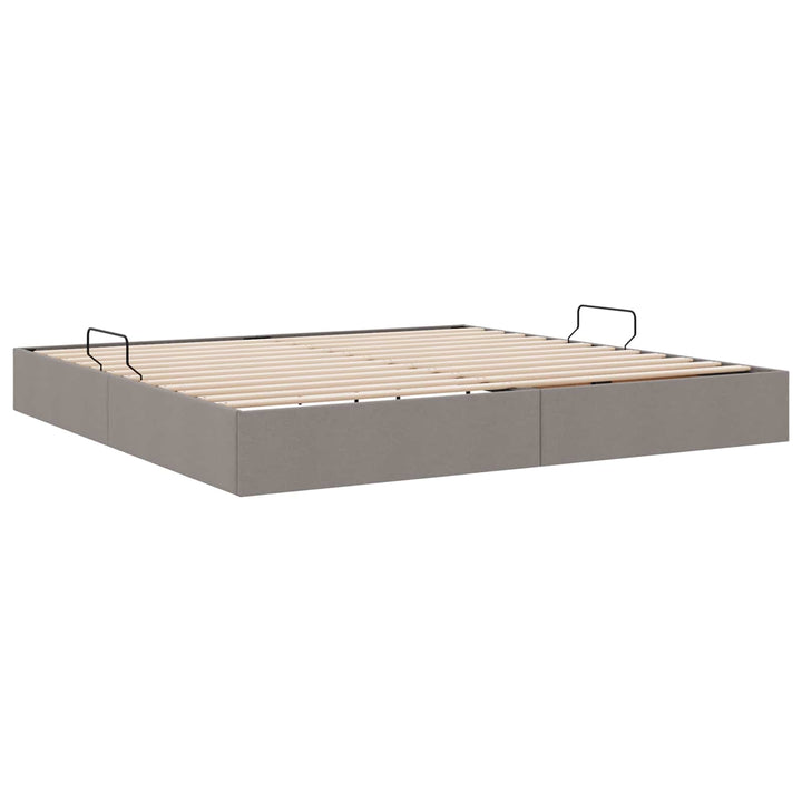 Ottoman Sengestel med opbevaring Gråbrun 200 x 200 cm Stof
