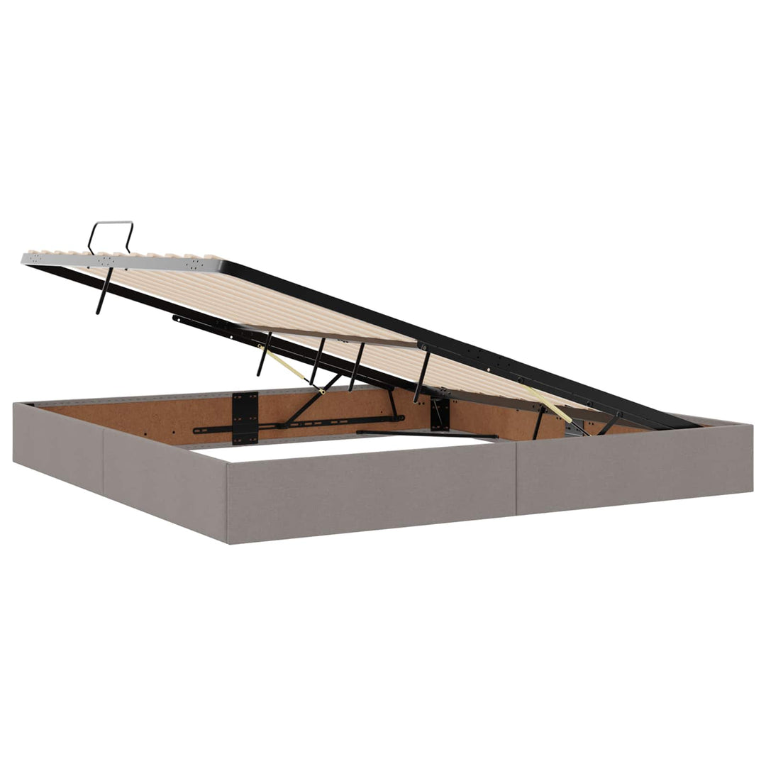 Ottoman Sengestel med opbevaring Gråbrun 200 x 200 cm Stof