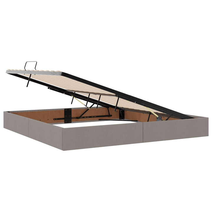 Ottoman Sengestel med opbevaring Gråbrun 200 x 200 cm Stof