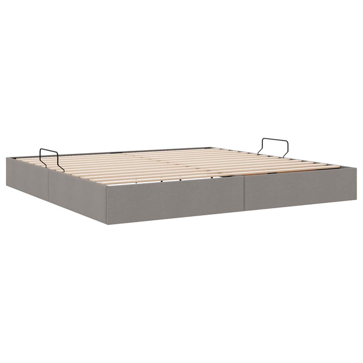 Ottoman Sengestel med opbevaring Gråbrun 200 x 200 cm Stof