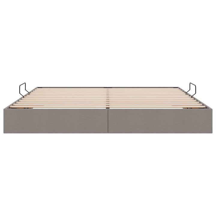Ottoman Sengestel med opbevaring Gråbrun 200 x 200 cm Stof
