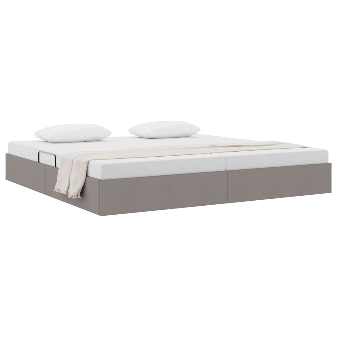 Ottoman Sengestel med opbevaring Gråbrun 200 x 200 cm Stof