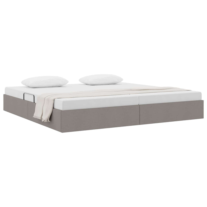 Ottoman Sengestel med opbevaring Gråbrun 200 x 200 cm Stof