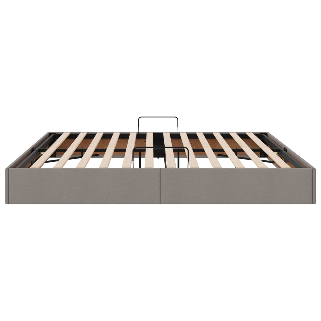 Ottoman Sengestel med opbevaring Gråbrun 200 x 200 cm Stof