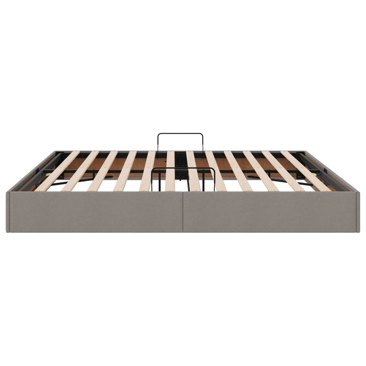 Ottoman Sengestel med opbevaring Gråbrun 200 x 200 cm Stof