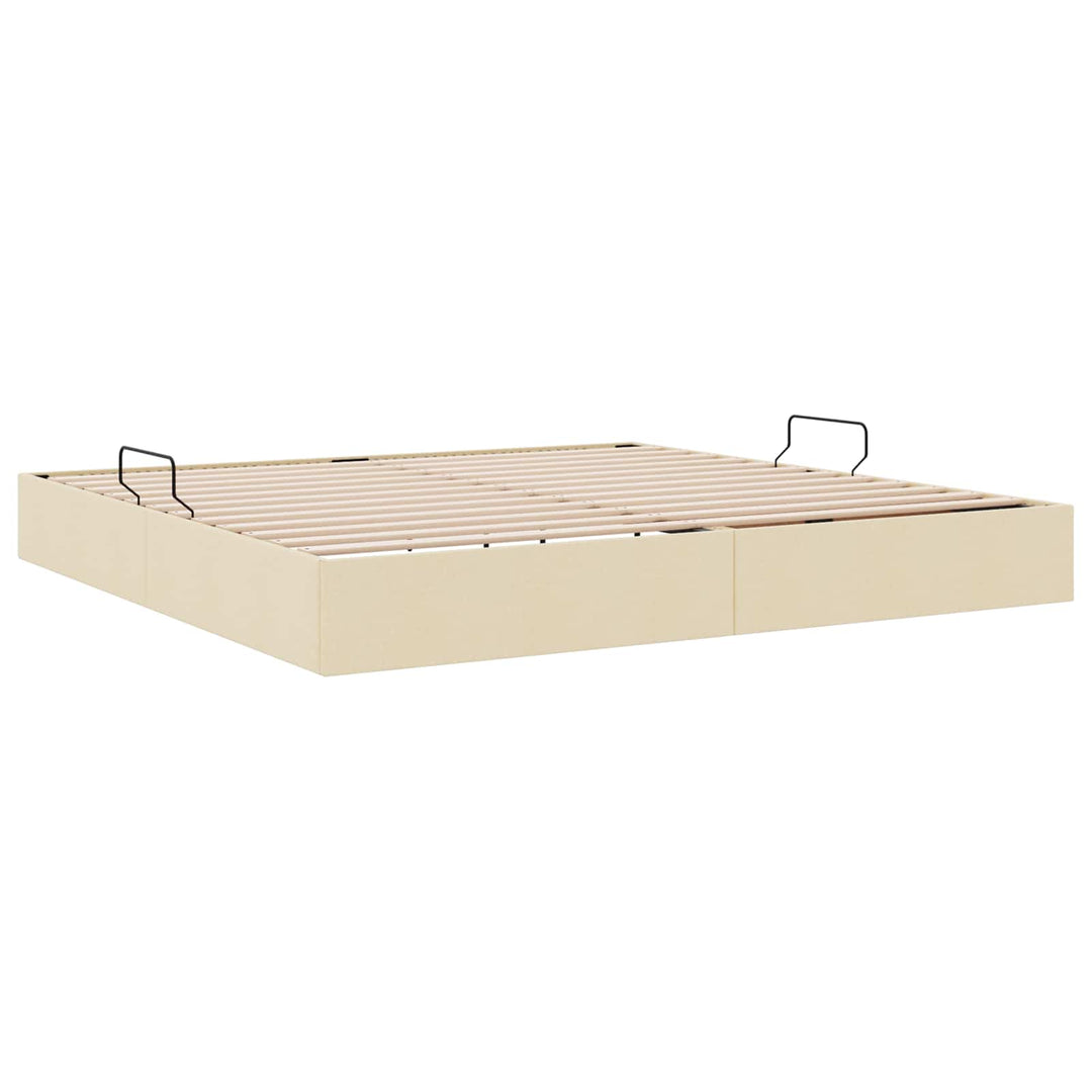 Ottoman Sengestel med opbevaring Creme 200 x 200 cm Stof