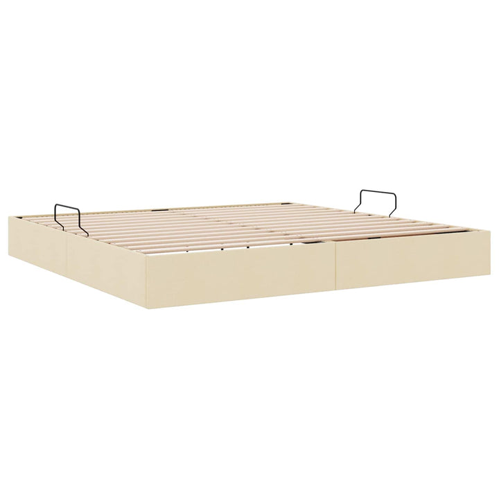 Ottoman Sengestel med opbevaring Creme 200 x 200 cm Stof