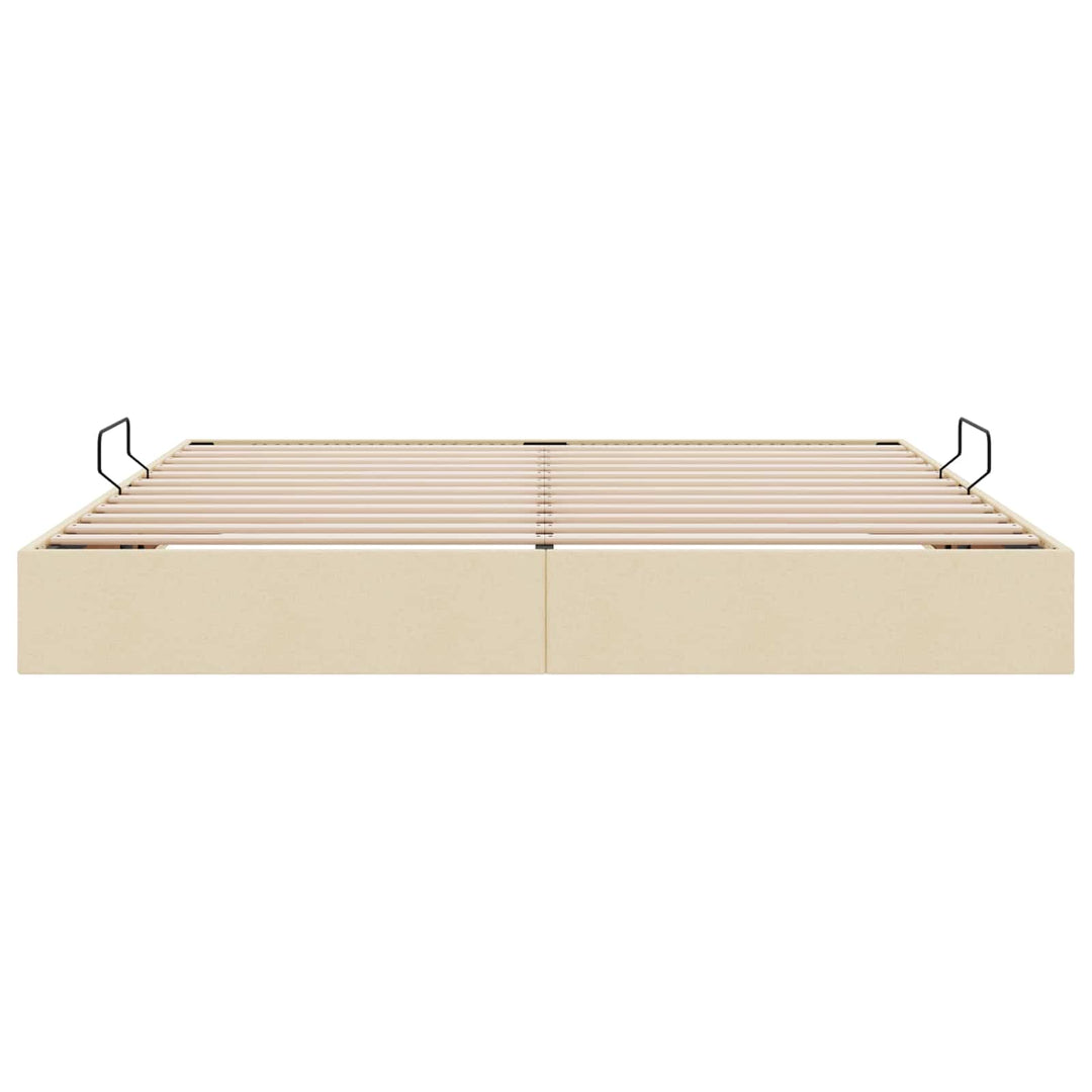 Ottoman Sengestel med opbevaring Creme 200 x 200 cm Stof