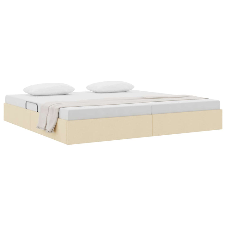 Ottoman Sengestel med opbevaring Creme 200 x 200 cm Stof