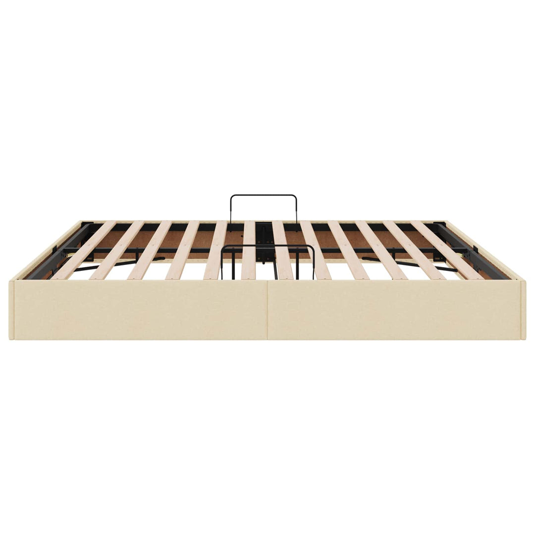 Ottoman Sengestel med opbevaring Creme 200 x 200 cm Stof