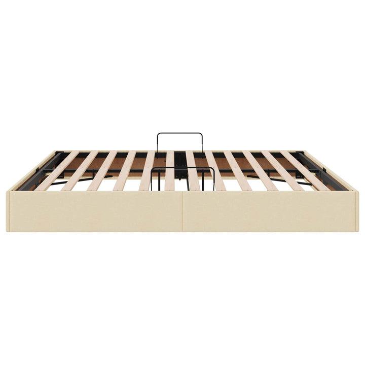 Ottoman Sengestel med opbevaring Creme 200 x 200 cm Stof