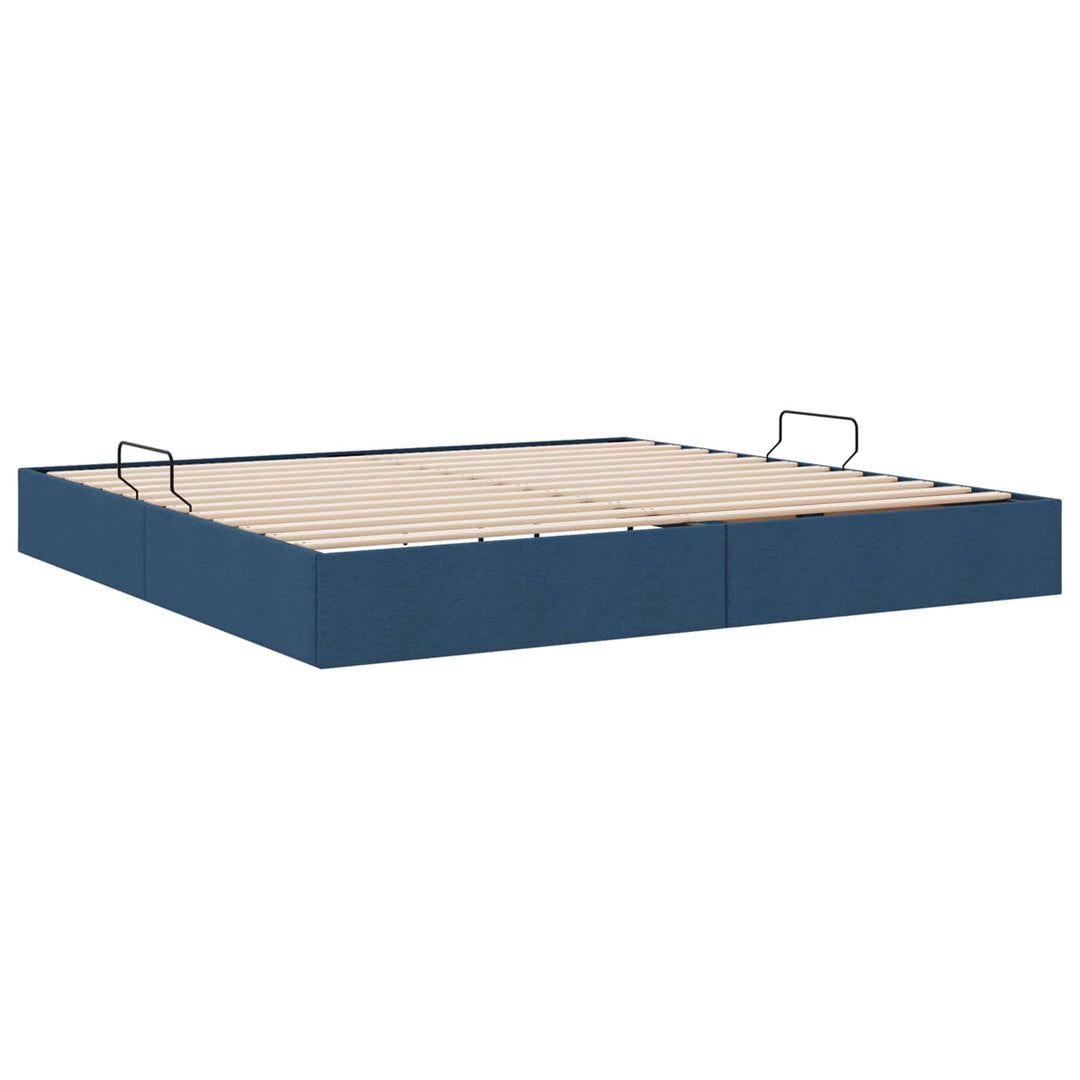 Ottoman Sengestel med opbevaring Blå 200 x 200 cm Stof