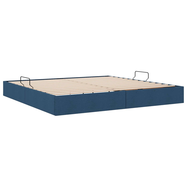 Ottoman Sengestel med opbevaring Blå 200 x 200 cm Stof