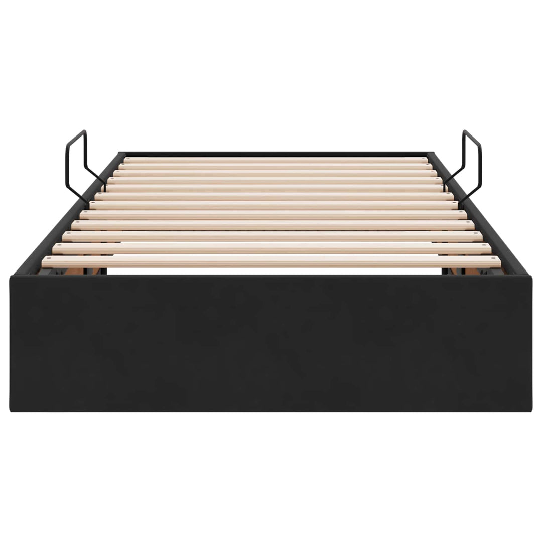 Ottoman Sengestel med opbevaring Sort 100 x 200 cm Fløjl