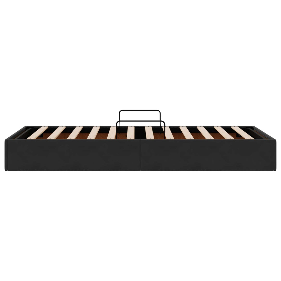 Ottoman Sengestel med opbevaring Sort 100 x 200 cm Fløjl