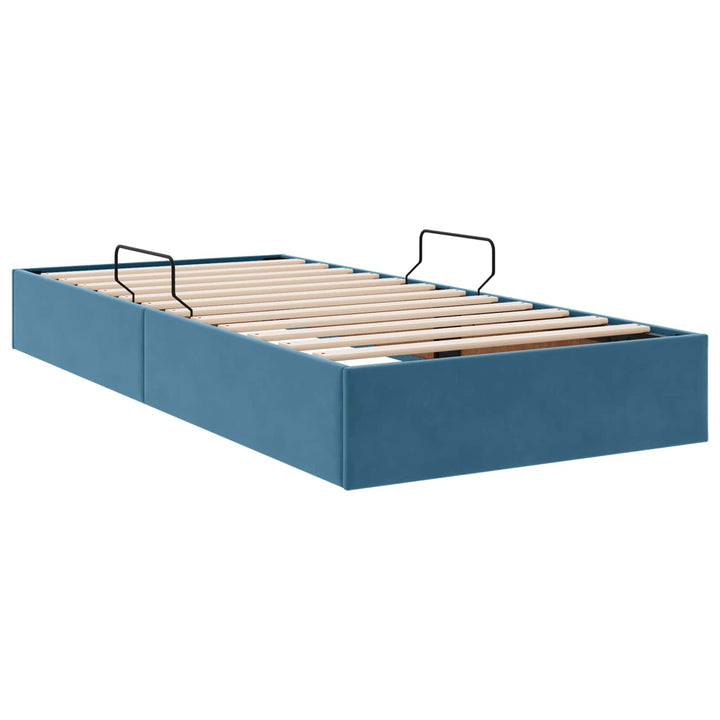 Ottoman Sengestel med opbevaring Mørk blå 100 x 200 cm Fløjl