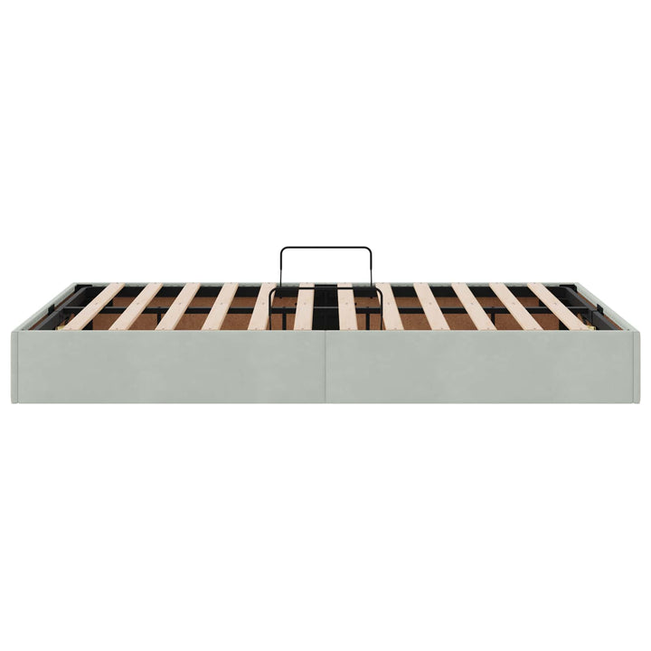 Ottoman Sengestel med opbevaring Lysegrå 120 x 200 cm Fløjl