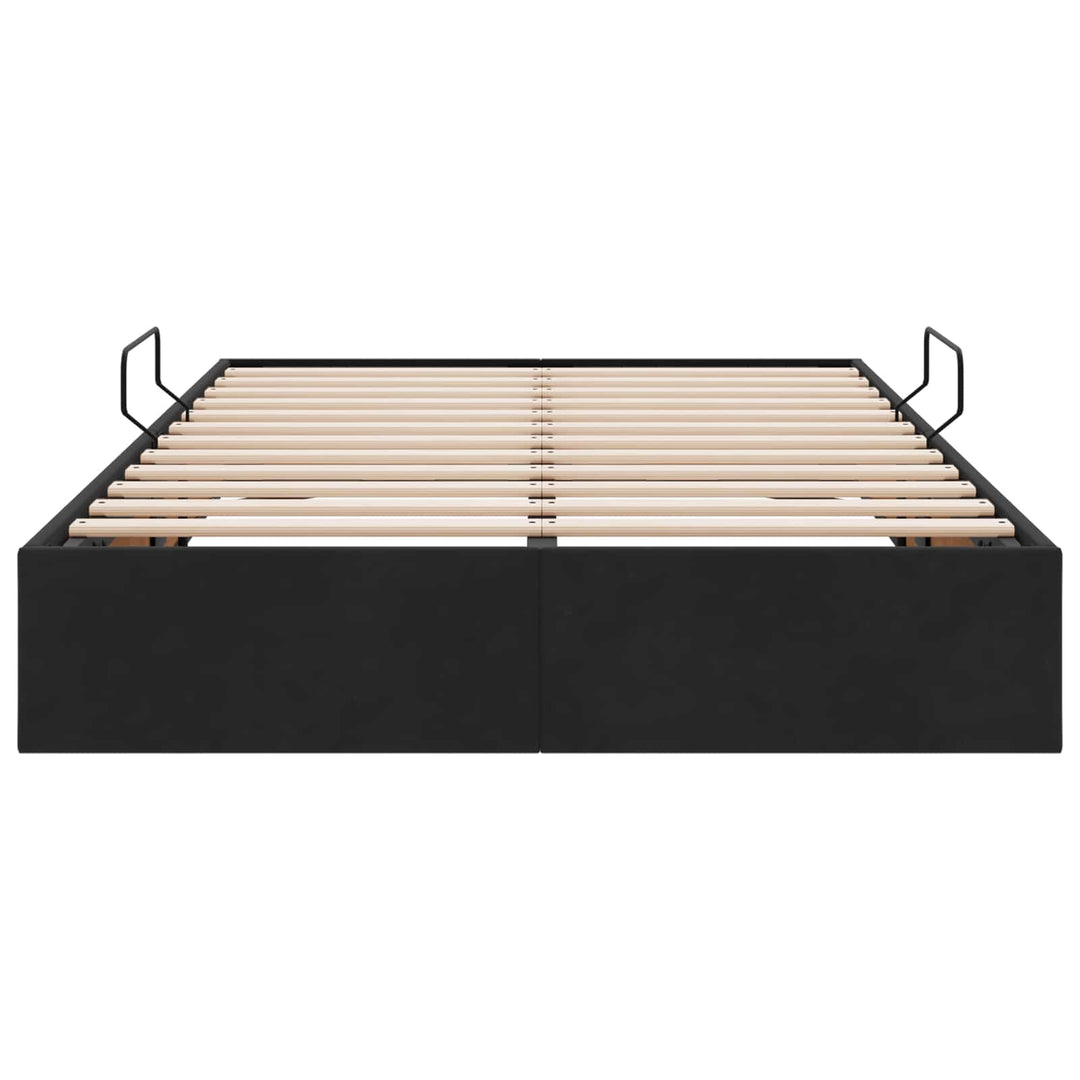 Ottoman Sengestel med opbevaring Sort 120 x 200 cm Fløjl