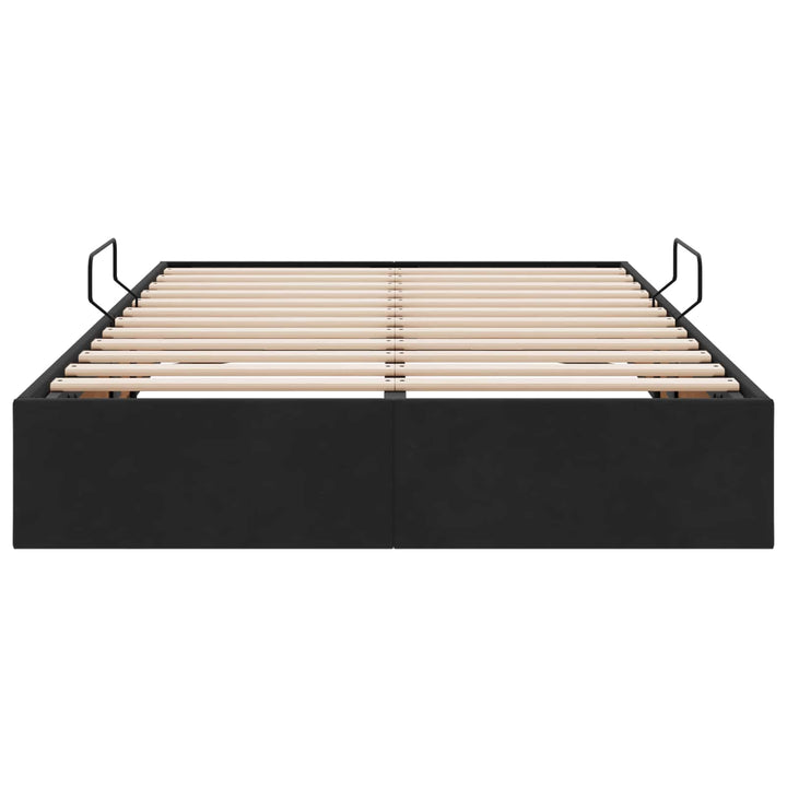 Ottoman Sengestel med opbevaring Sort 120 x 200 cm Fløjl