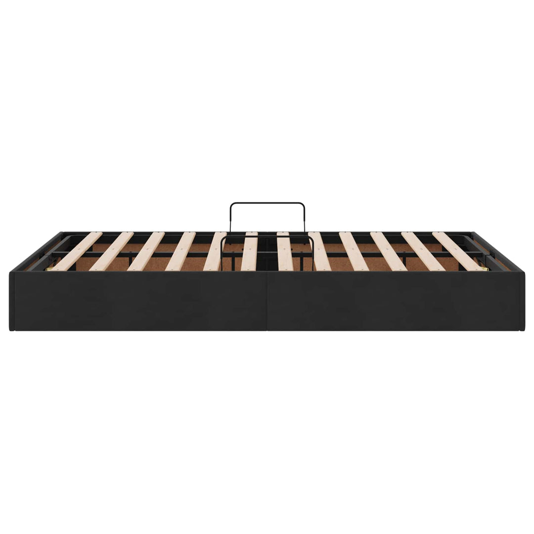 Ottoman Sengestel med opbevaring Sort 120 x 200 cm Fløjl